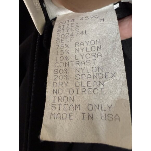 Vtg Tadashi Shoji Dress Womens Fits Sz S Black 90's Gothic Glam Square Neck Mesh - Picture 12 of 16